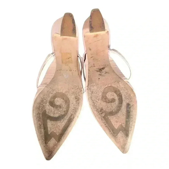 M. Gemi Shoes Pump Heel Pointed Toe Beige Blush Pink 9/40 - Picture 7 of 8